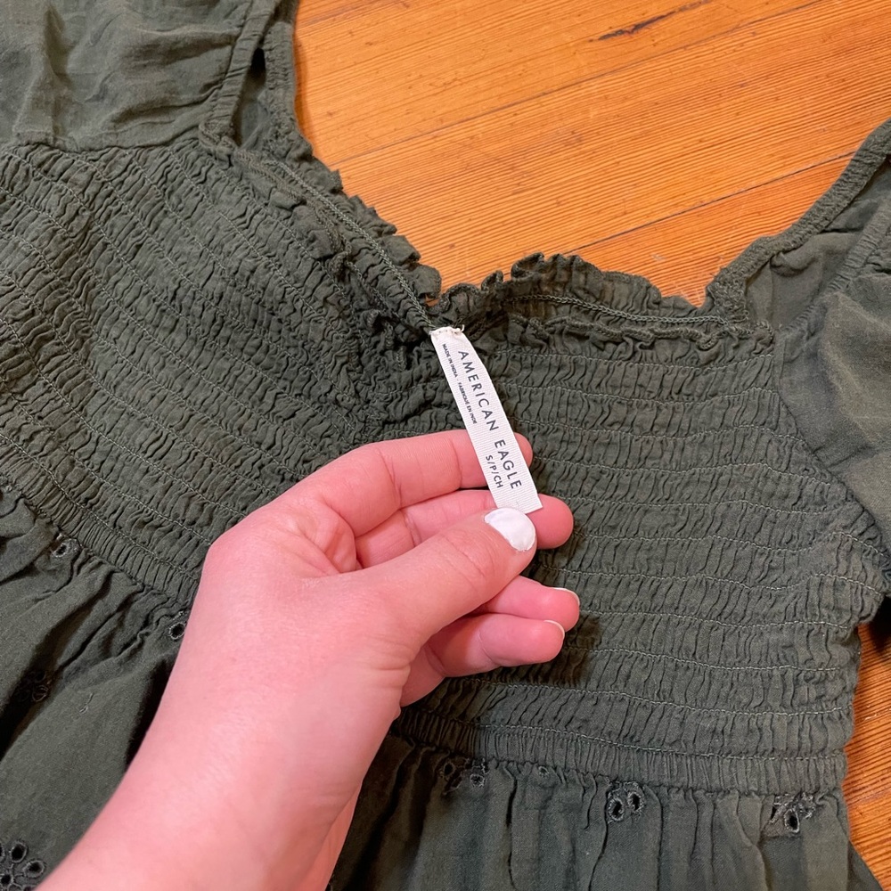 American Eagle Outfitters Olive Green Blouse